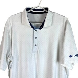 Greyson Mens Performance Golf‎ Polo Shirt XL White Stretch Wicking Polyester